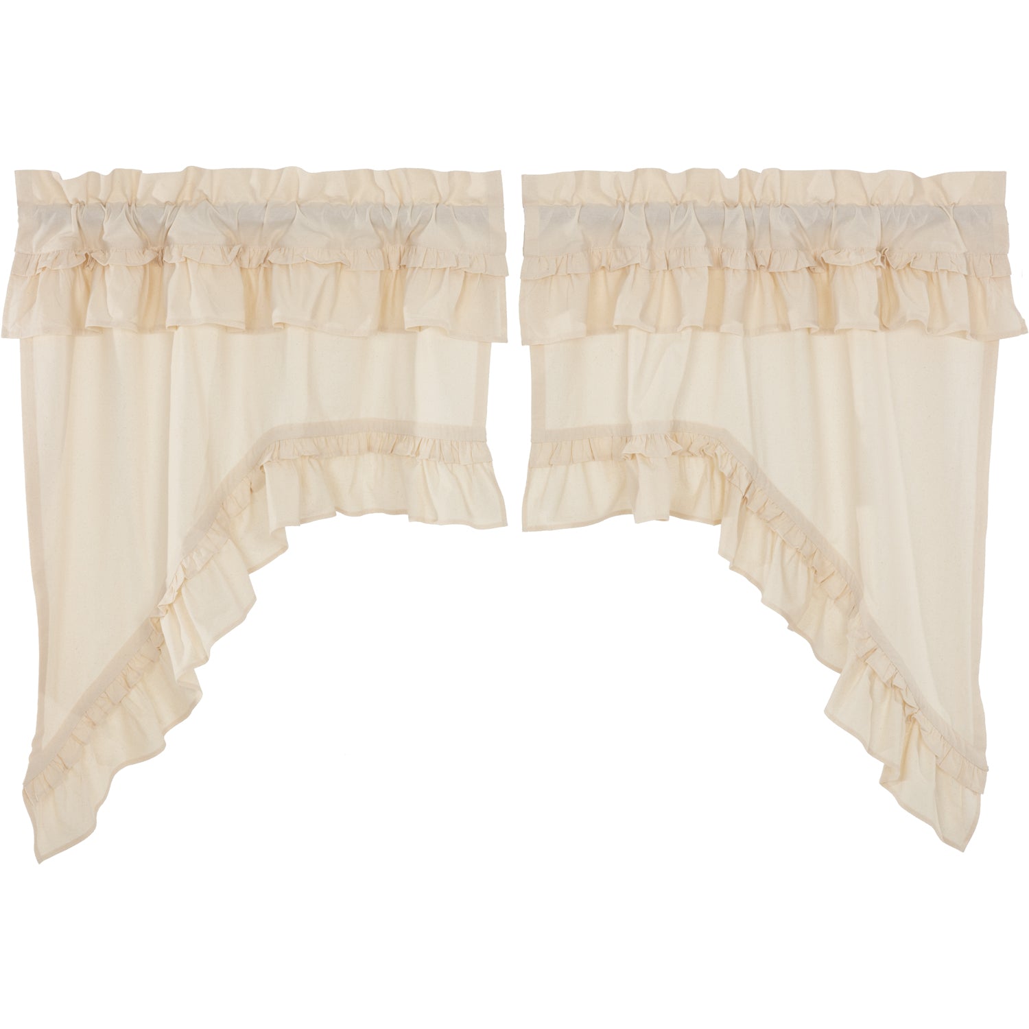 Elegant Muslin Ruffled Swag Curtains for Rustic Charm