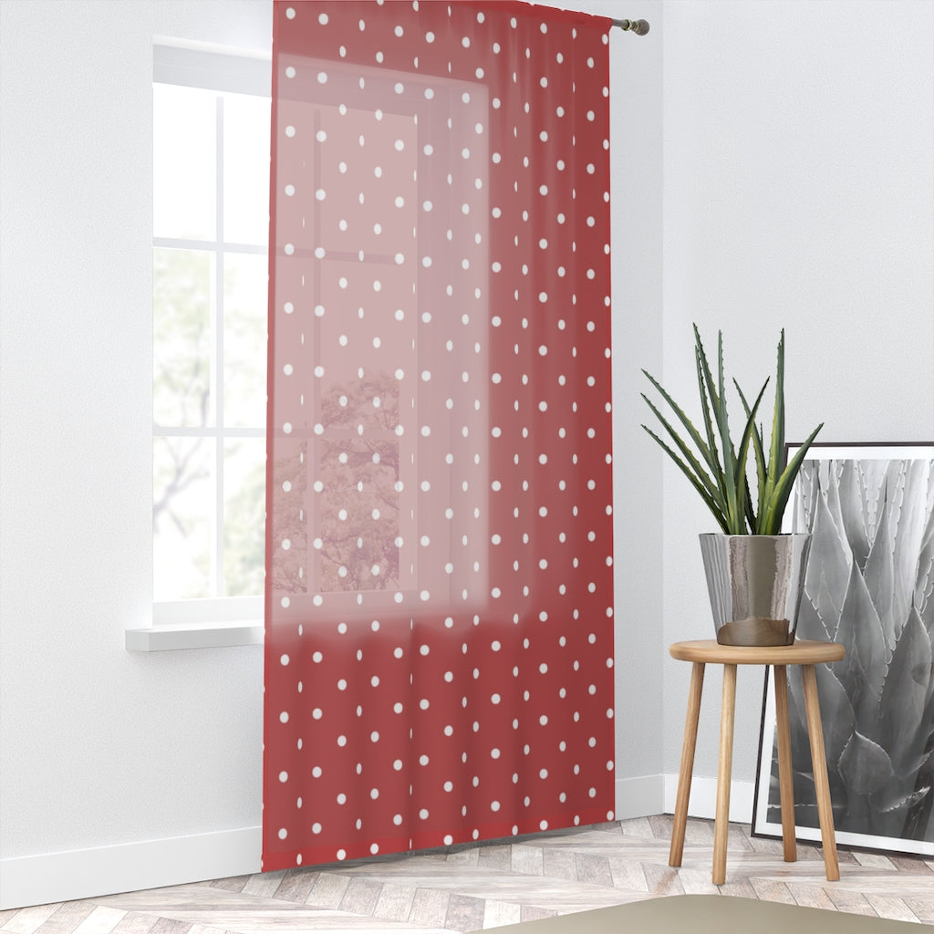 Elegant Sheer Polka Dot Window Curtain