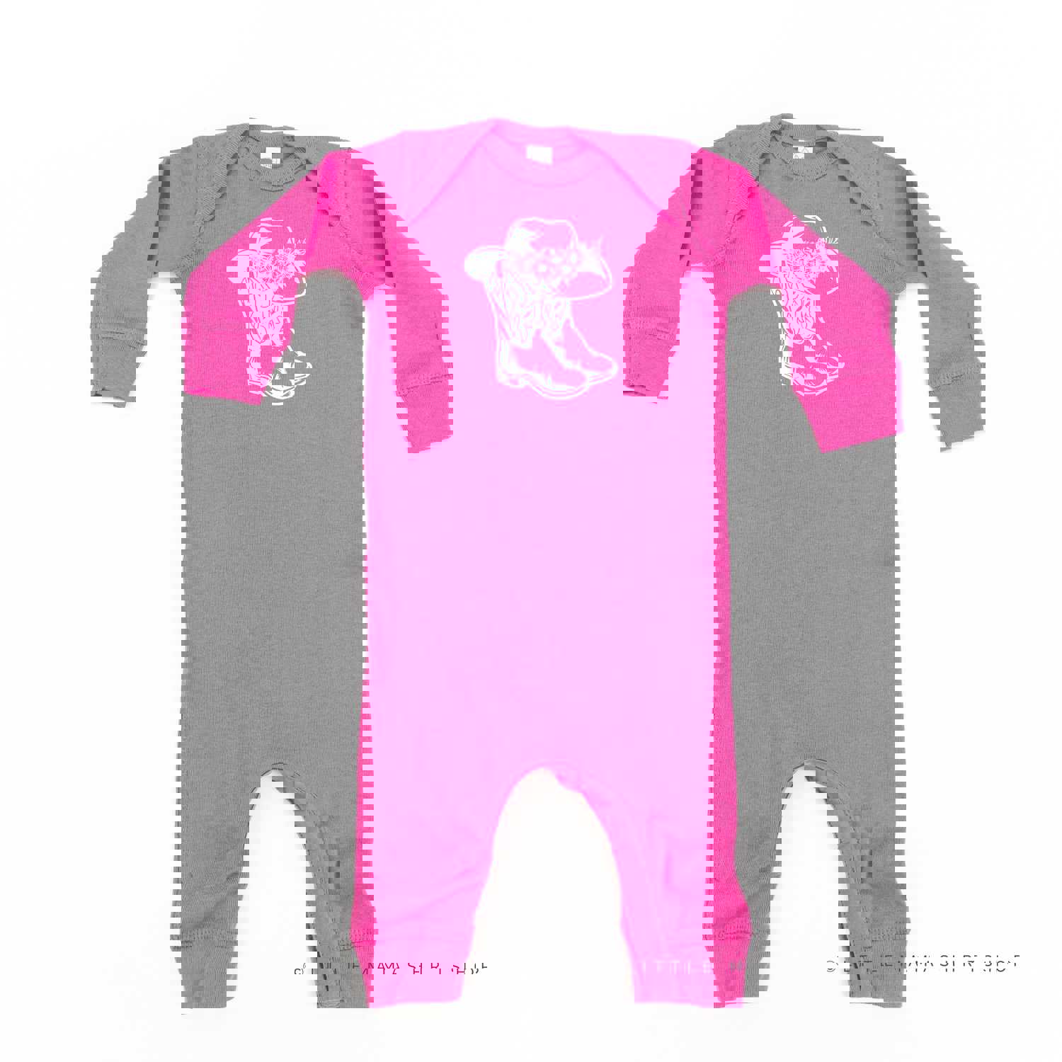 Cowgirl Boots with Hat and Flowers - Unisex Baby Sleeper