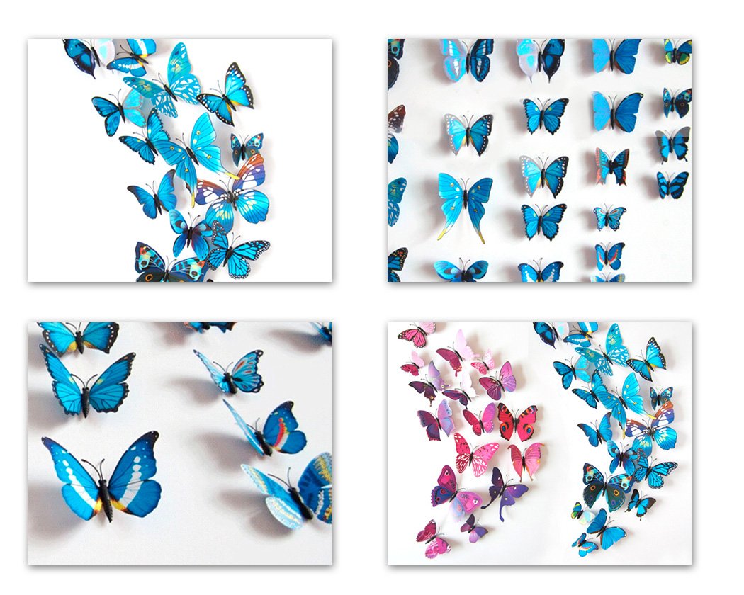 12pcs 3D Removable Butterflies Wall Stickers for Home Decor