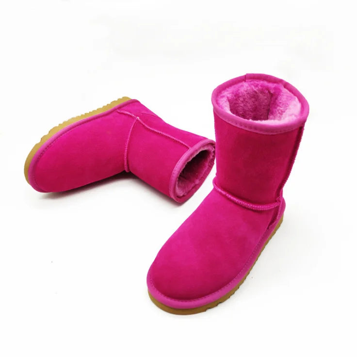 Elegant Women's Natural Wool Sheepskin Boots with EVA Sole