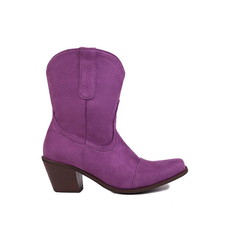 Women's Fashionable Square Toe Mid-Calf Boots