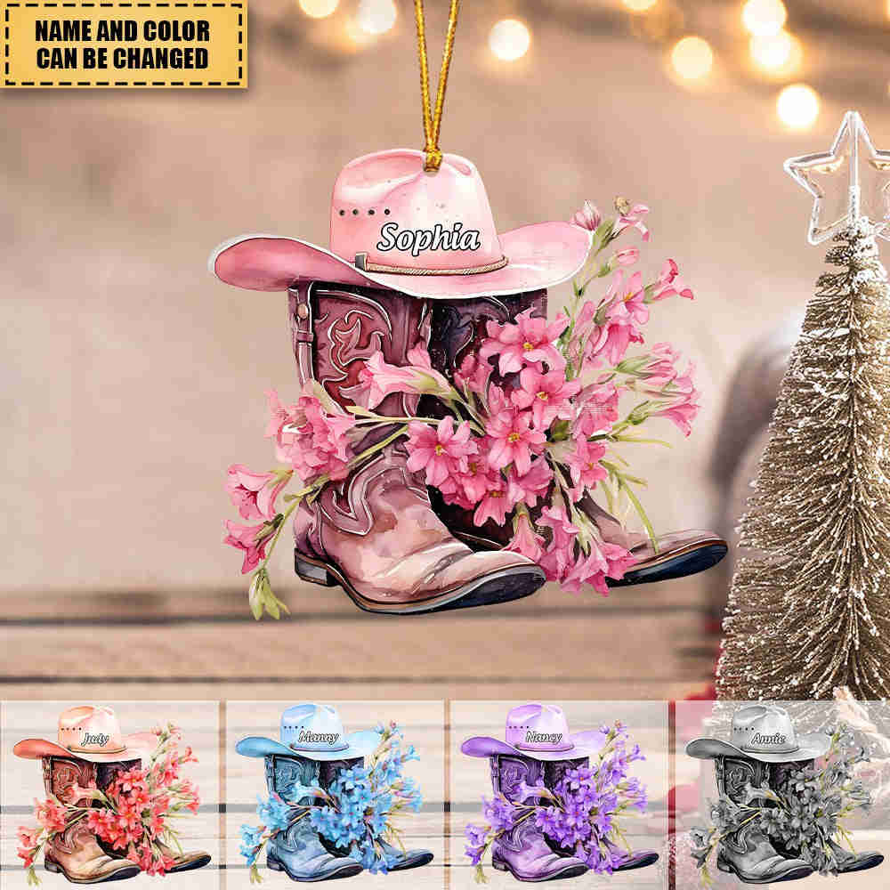 Custom Engraved Cowgirl/Cowboy Christmas Ornament