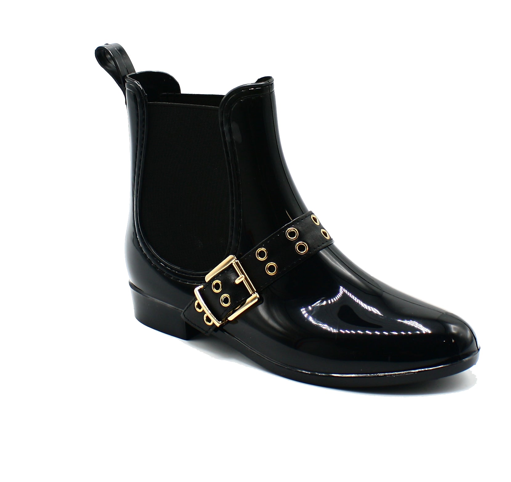 Henry Ferrera Women's Waterproof Ankle Rain Boots with Stylish Buckle Accent