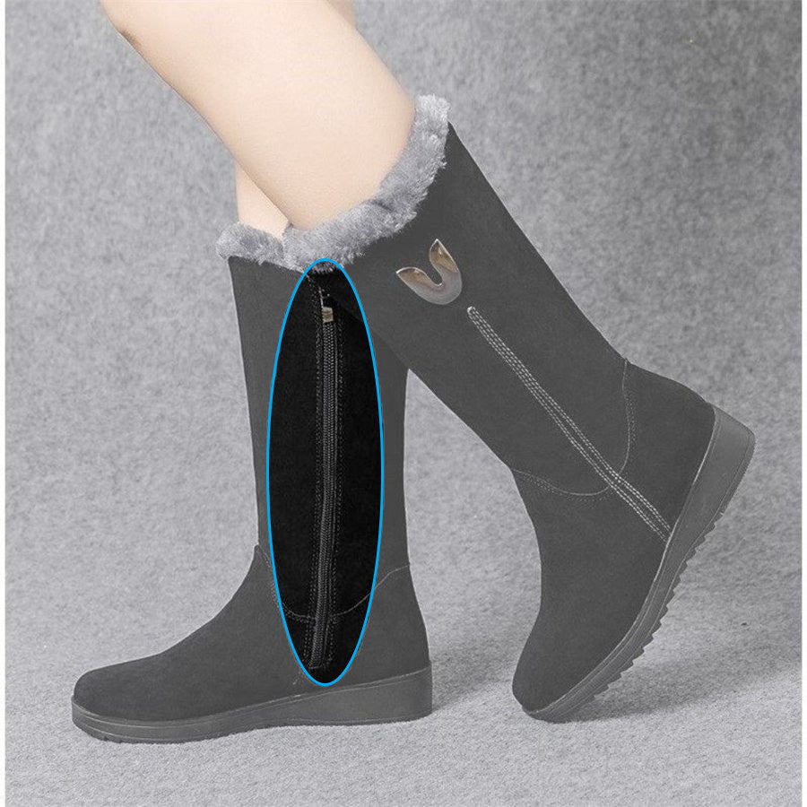 Stylish & Warm Women's Suede Knee-High Boots with Fur Lining