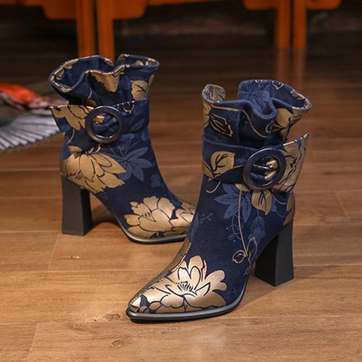 Elegant Women's Block Heel Suede Boots
