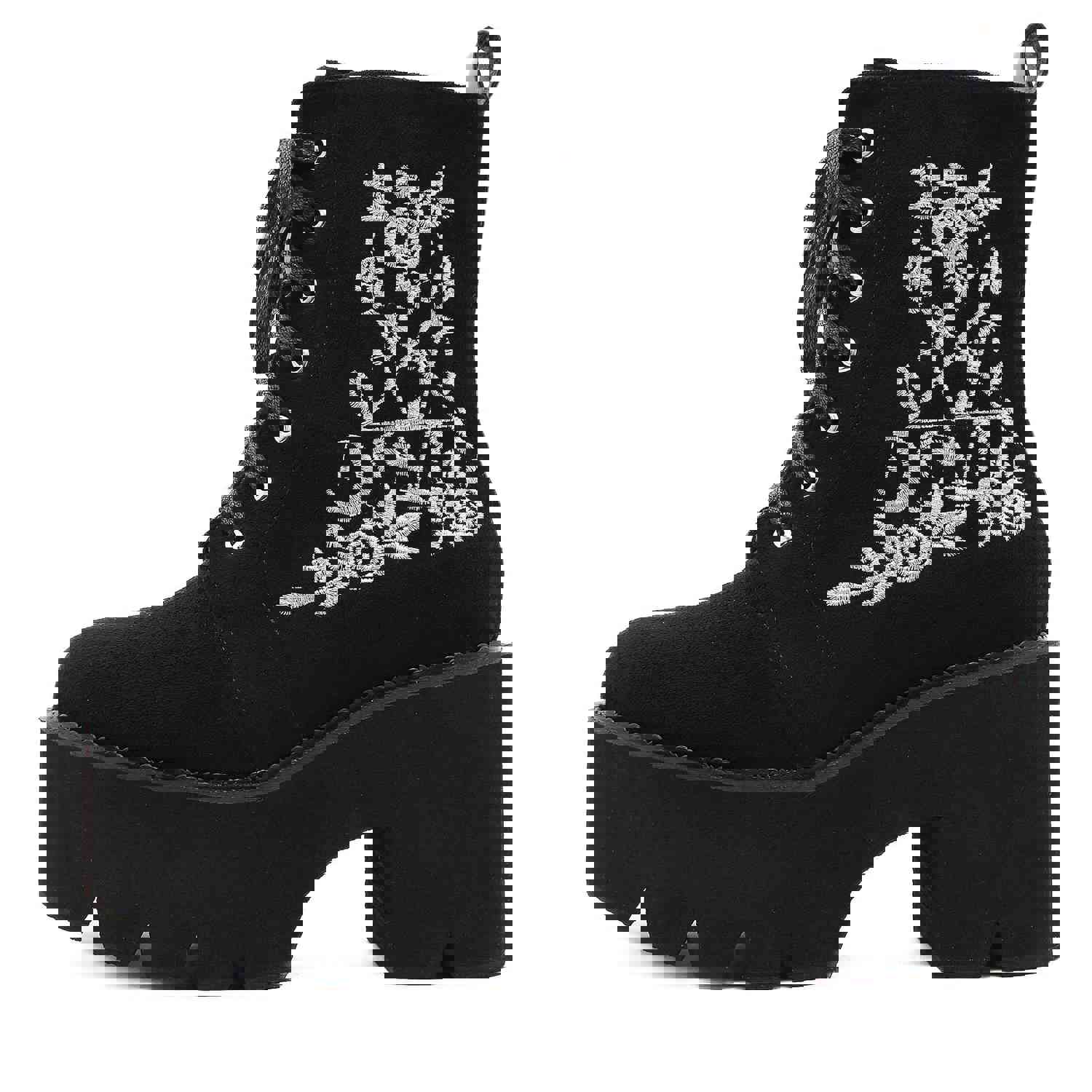 Stylish Women's Embroidered Ankle Boots with Zipper