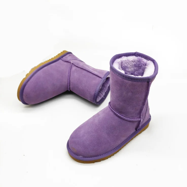 Elegant Women's Natural Wool Sheepskin Boots with EVA Sole