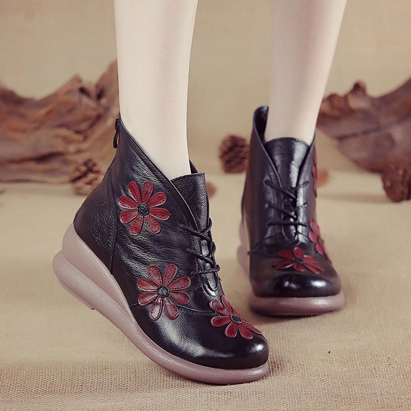 Elegant Women's Retro Ankle Boots with Back Zipper