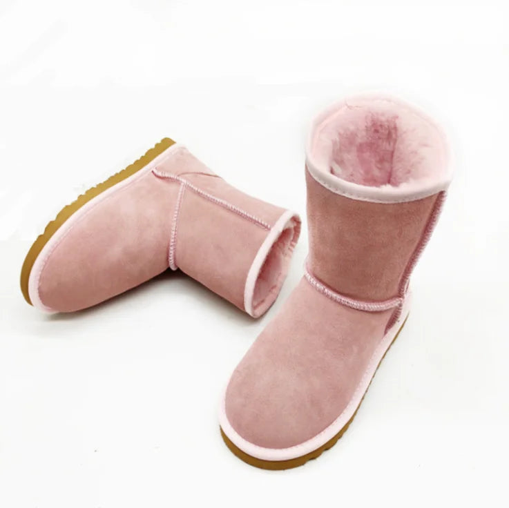 Elegant Women's Natural Wool Sheepskin Boots with EVA Sole