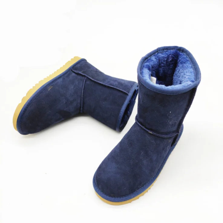 Elegant Women's Natural Wool Sheepskin Boots with EVA Sole