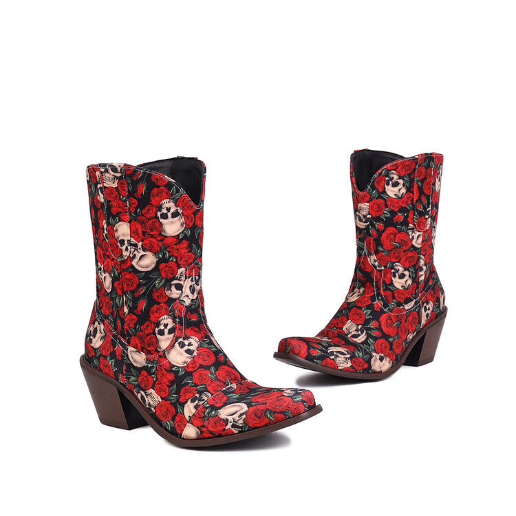 Women's Fashionable Square Toe Mid-Calf Boots