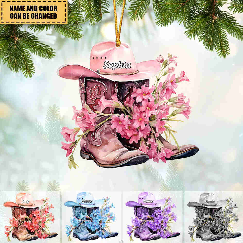 Custom Engraved Cowgirl/Cowboy Christmas Ornament