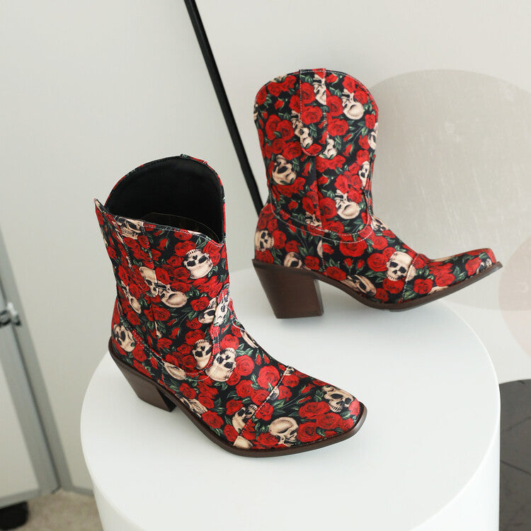Women's Fashionable Square Toe Mid-Calf Boots