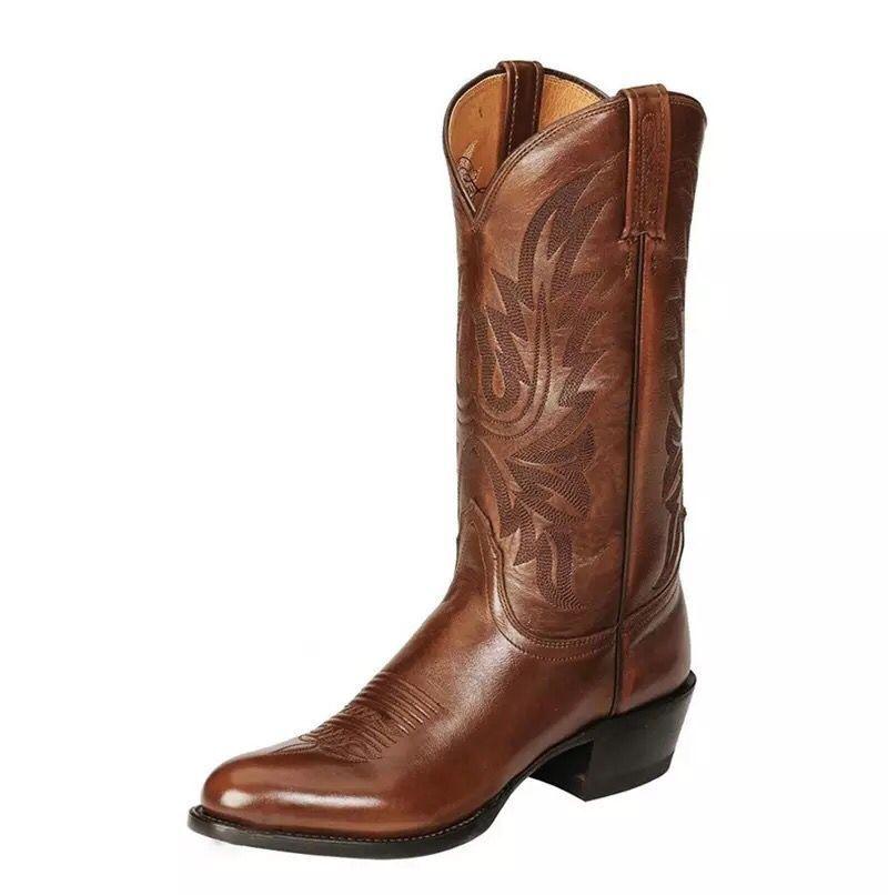 Stylish Women's Embroidered Cowboy Boots with Chunky Heel