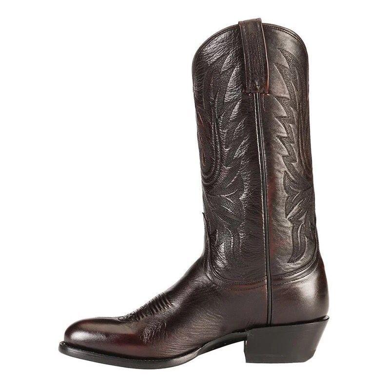 Stylish Women's Embroidered Cowboy Boots with Chunky Heel