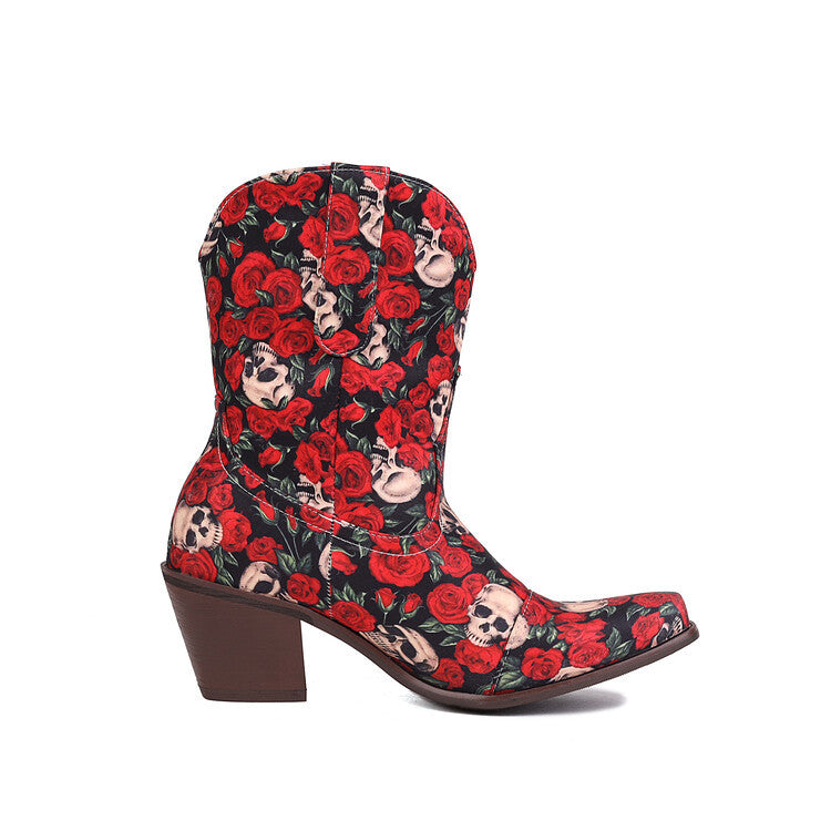 Women's Fashionable Square Toe Mid-Calf Boots