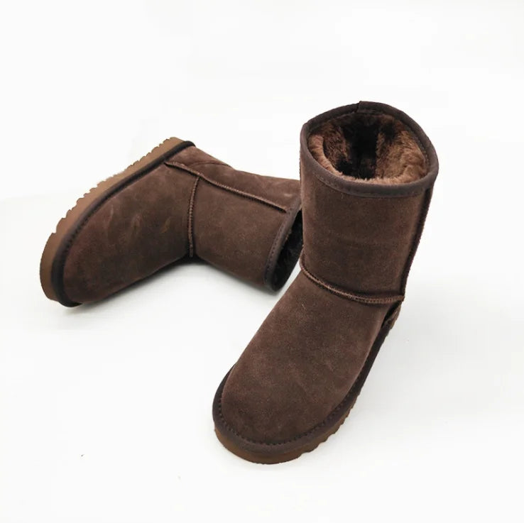 Elegant Women's Natural Wool Sheepskin Boots with EVA Sole