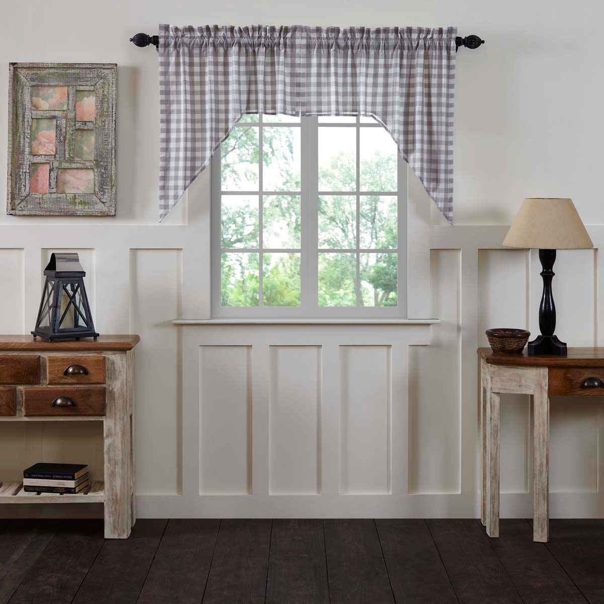 Grace Ann Buffalo Check Swag Curtains - Modern Country Style