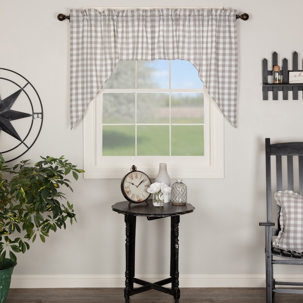 Grace Ann Buffalo Check Swag Curtains - Modern Country Style