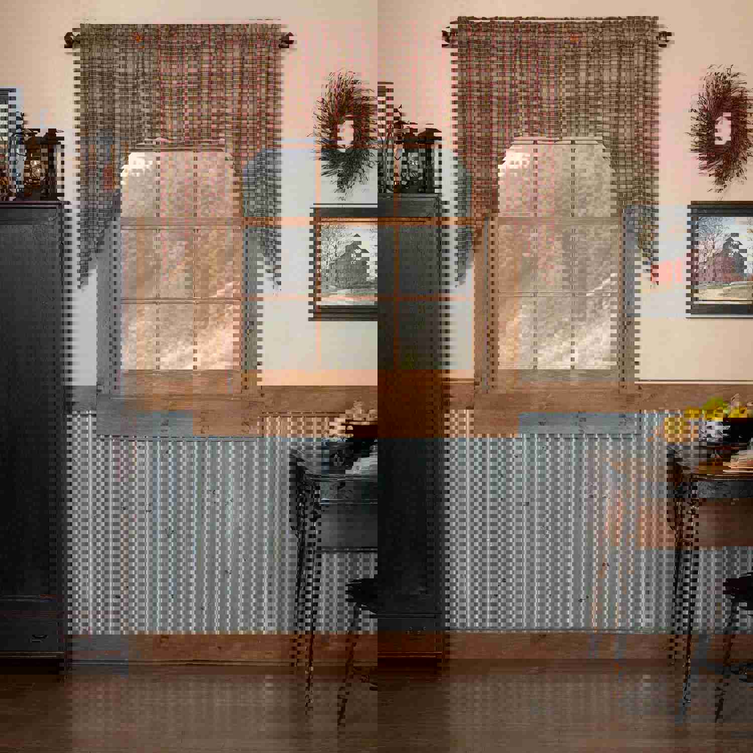 Crossboro Floral-Inspired Swag Curtains