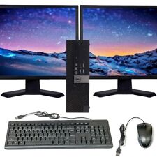 Dell i7 Desktop Computer with 16GB RAM, 512GB SSD, 1TB HDD, Dual 22" LCD Monitors