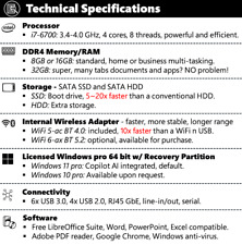 Dell Desktop Computer PC with Windows 11 Pro, i7 Processor, SSD, HDMI, WiFi, Bluetooth