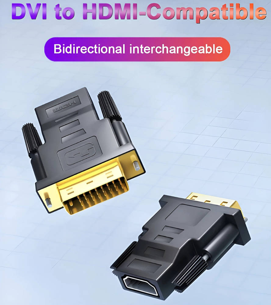 2-Pack DVI-D to HDMI Adapter for Enhanced Display Connectivity