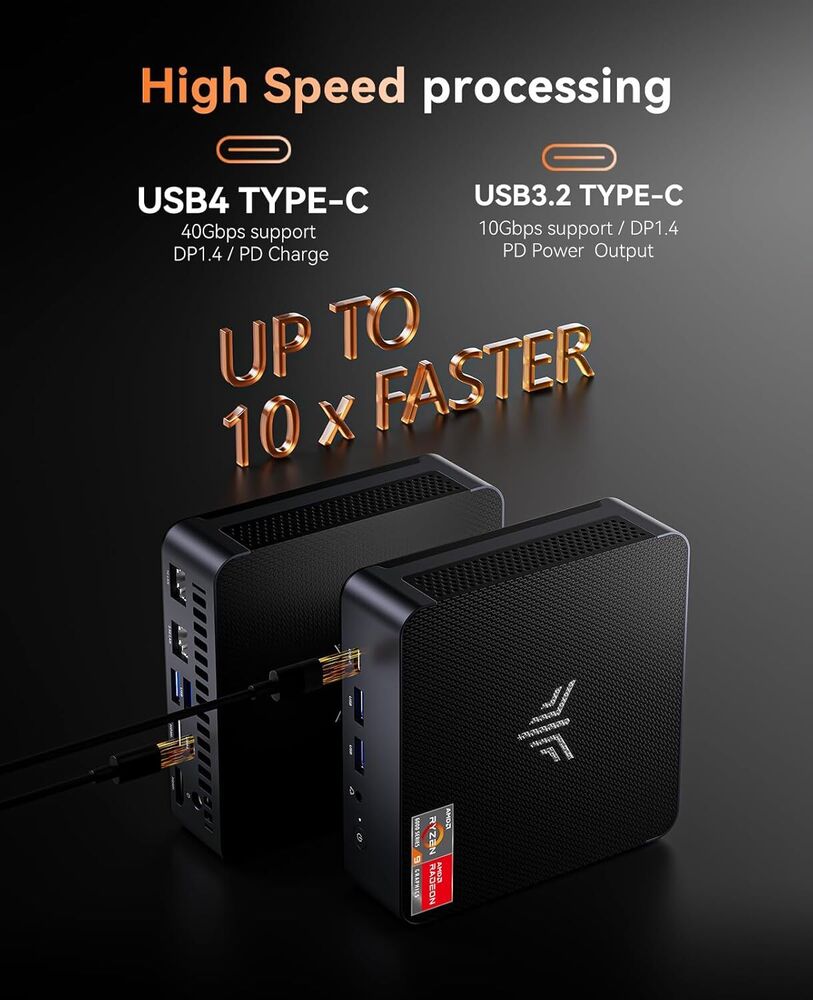 KAMRUI AM21 Mini Gaming PC with Ryzen 9 6900HX, 16GB DDR5, 512GB M.2 SSD