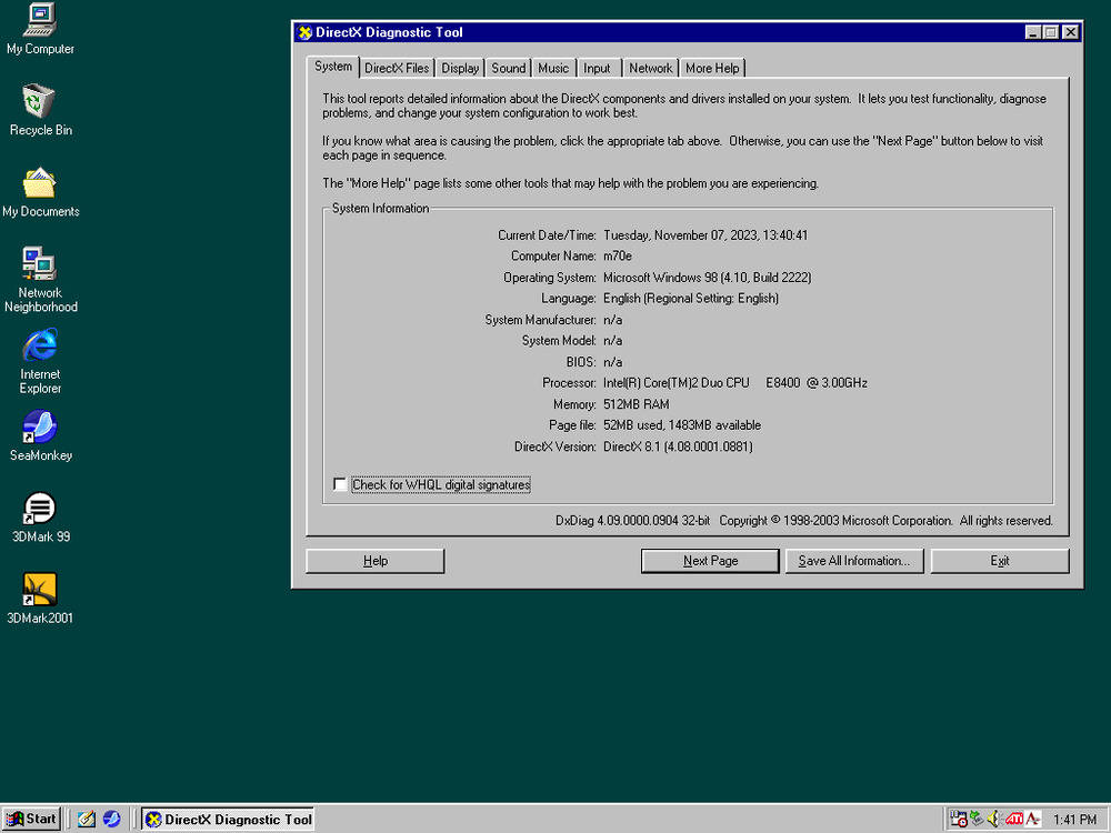 Retro Gaming PC with Windows 98/XP/DOS - 128GB SSD, OPL3, Floppy Drive