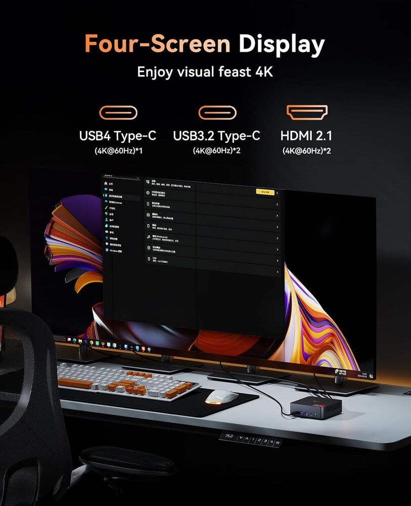 KAMRUI AM21 Mini Gaming PC with Ryzen 9 6900HX, 16GB DDR5, 512GB M.2 SSD