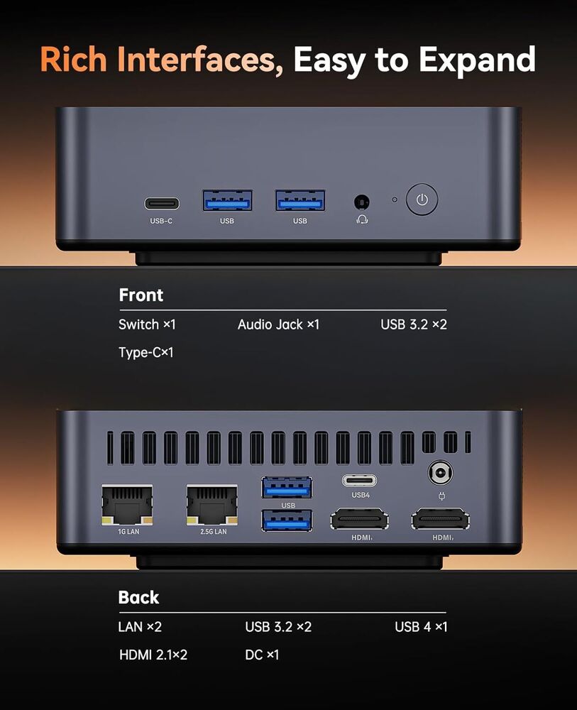 KAMRUI AM21 Mini Gaming PC with Ryzen 9 6900HX, 16GB DDR5, 512GB M.2 SSD