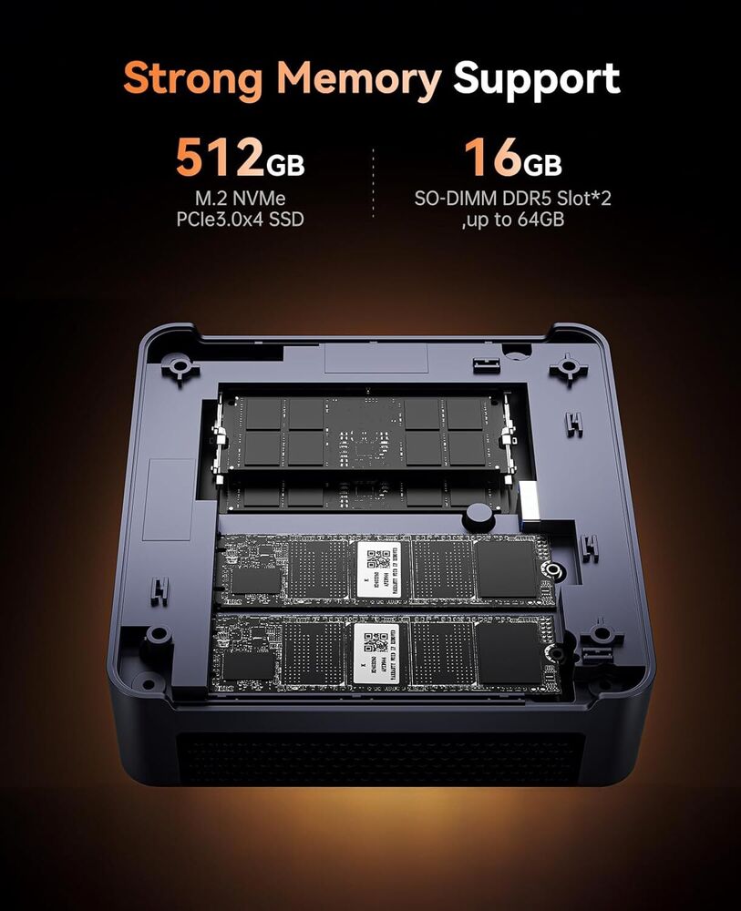 KAMRUI AM21 Mini Gaming PC with Ryzen 9 6900HX, 16GB DDR5, 512GB M.2 SSD