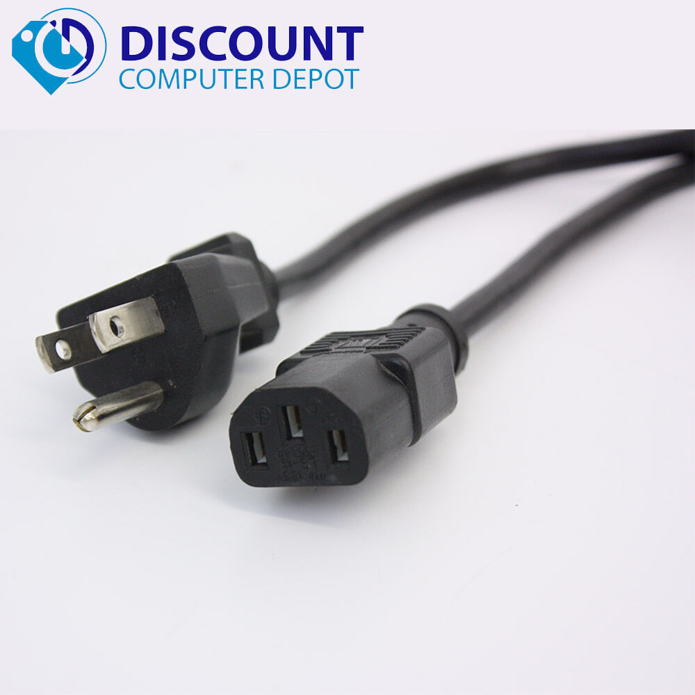 5ft 3-Prong Power Cord AC Cable for PC, Monitor, and Printer