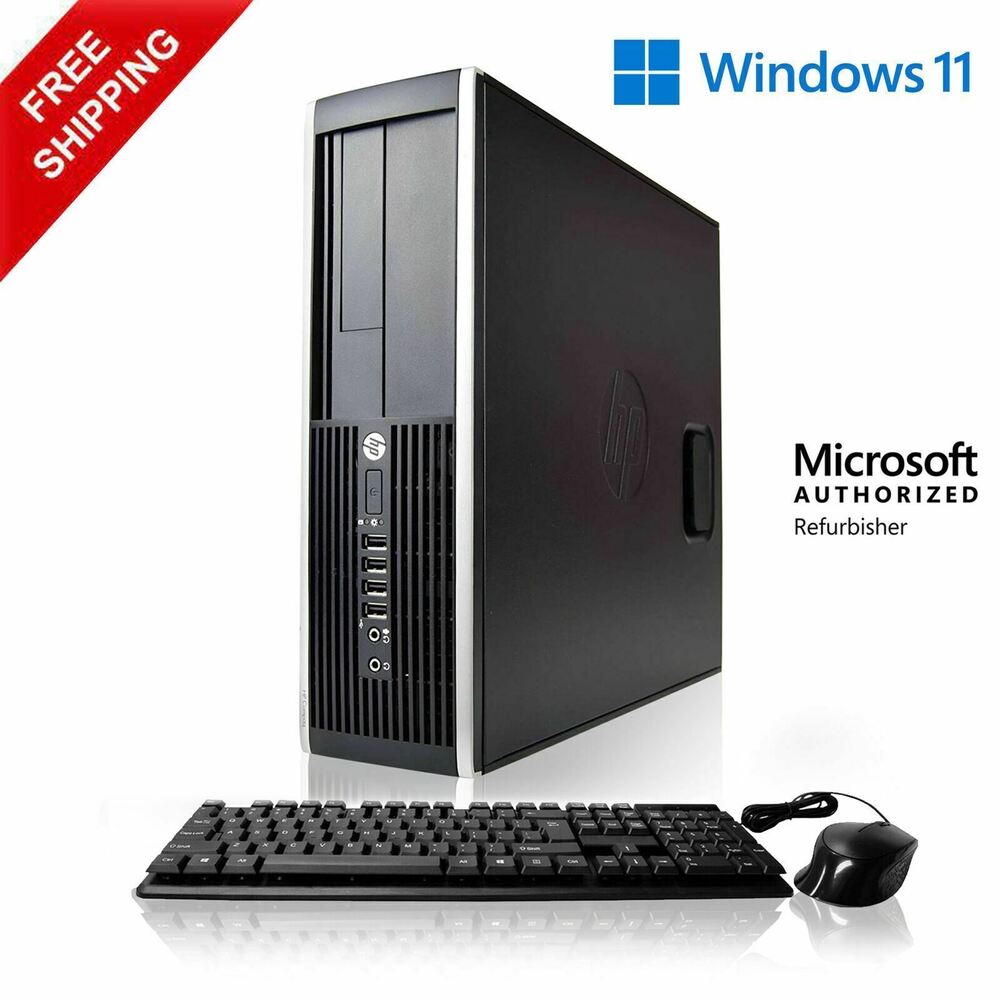 Windows 11 HP Desktop Computer with Core i5, 2TB HDD, 16GB RAM, WiFi, Dual LCD Monitor