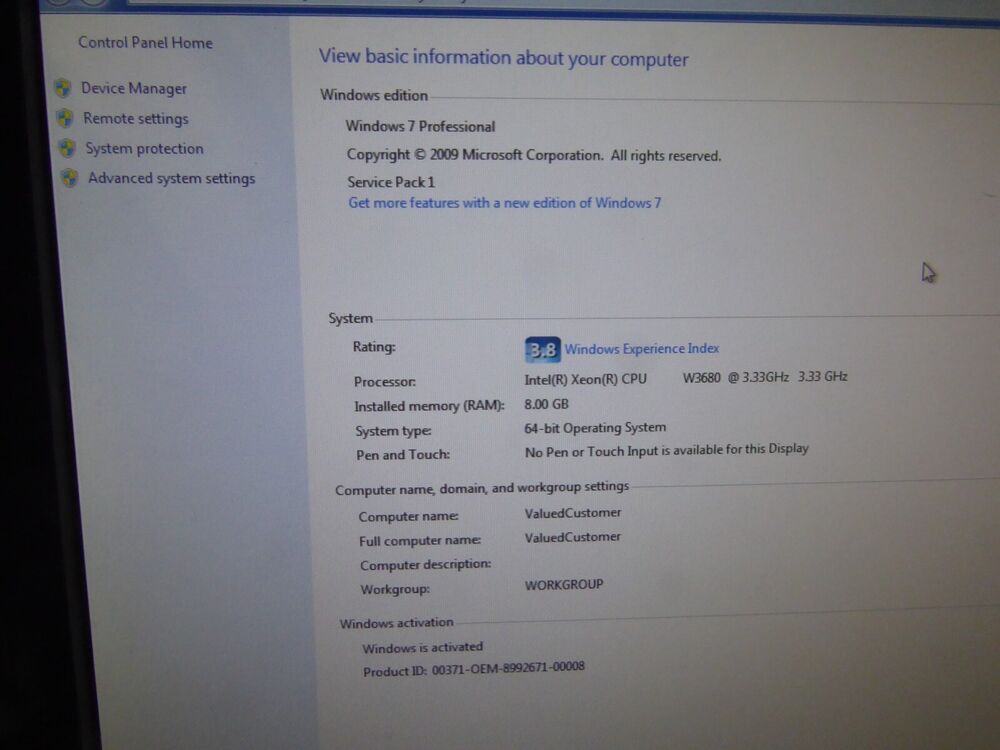 HP Workstation Z400 Intel Xeon W3680 3.33GHz Workstation PC
