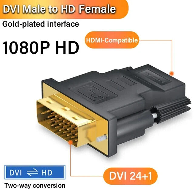 2-Pack DVI-D to HDMI Adapter for Enhanced Display Connectivity