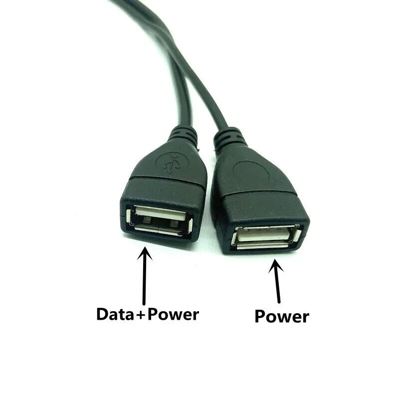 2-Pack USB 2.0 Male to Dual Female Y Splitter Adapter Cable