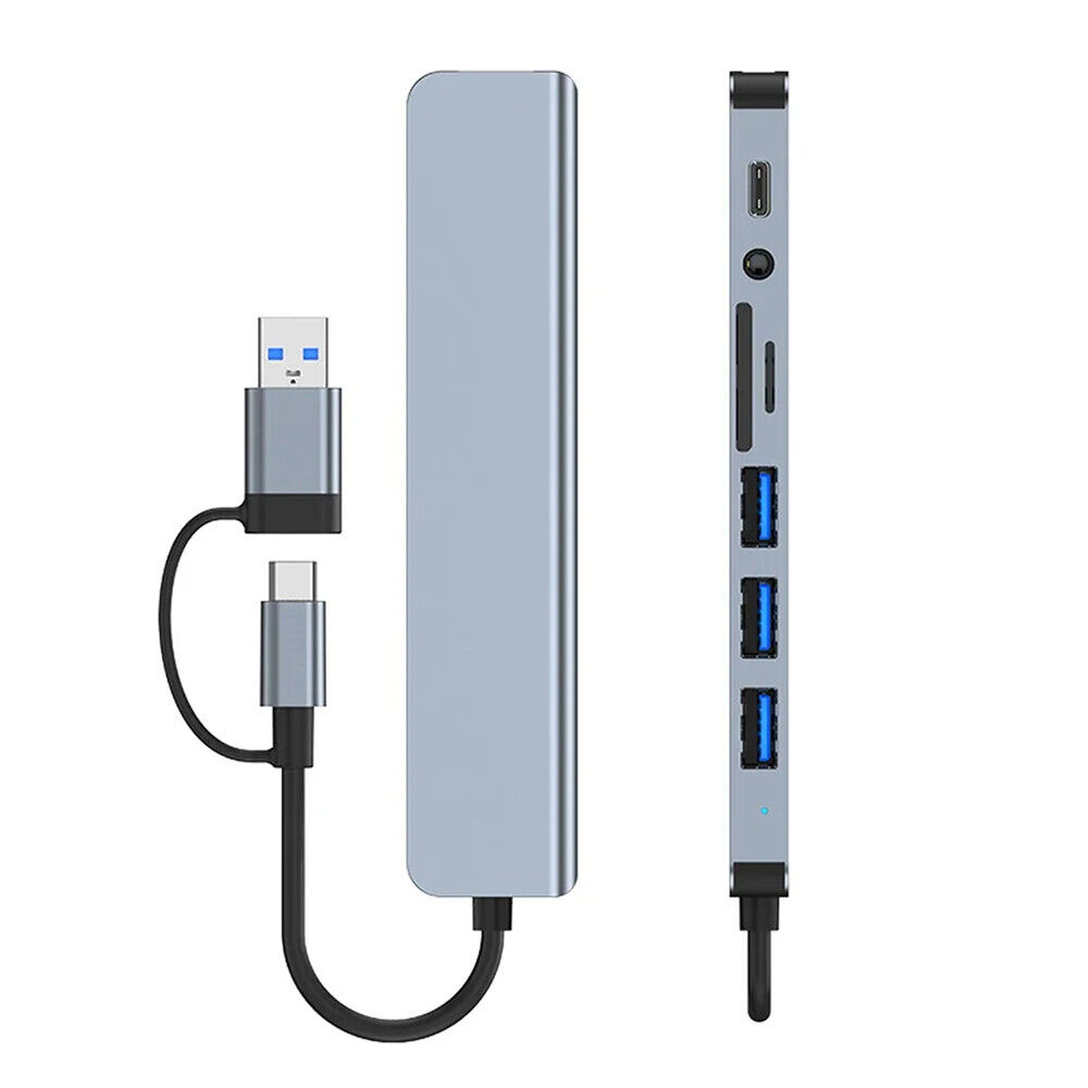 7/8-Port USB C Hub with 5Gbps Speed for PC, Laptop, and Macbook
