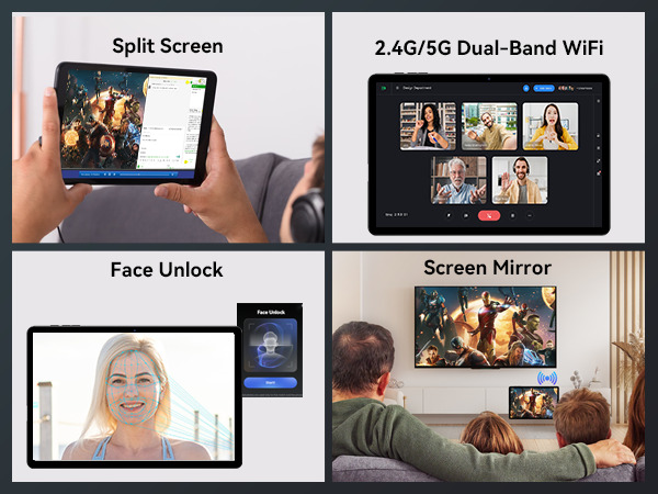 Headwolf Android 15 Tablet 10.1 inch FHD Display, 128GB Storage, Octa-Core Processor