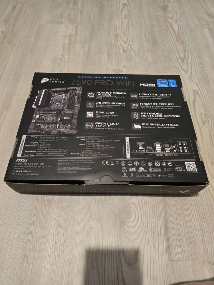 MSI Z590 PRO WIFI Motherboard - LGA1200 Socket, Intel DDR4 Support