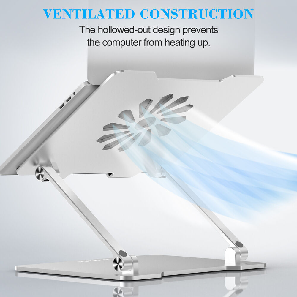Ergonomic Aluminum Laptop Stand for Desk, Adjustable up to 14 Inches