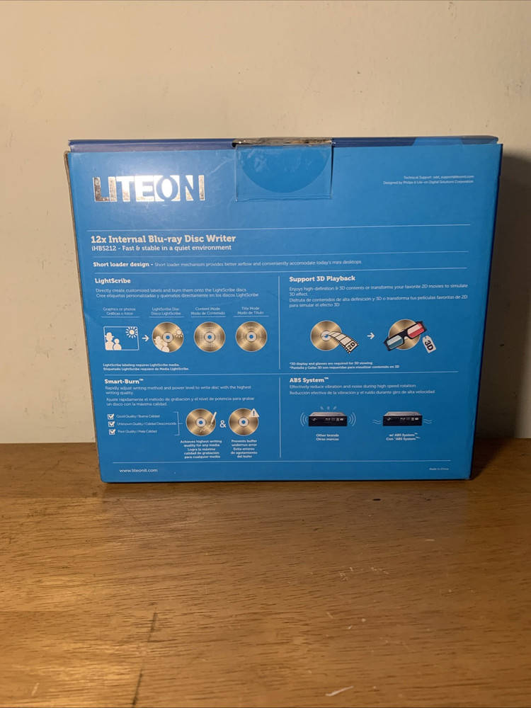 Brand New Liteon iHBS212-08 BD-ROM DVD+/-RW CD-RW Desktop Blu-Ray Drive