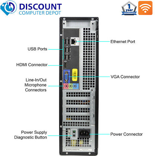 Dell Desktop Computer - Intel Core i3, 8GB RAM, 512GB SSD, DVD, WiFi, 19" LCD, Windows 10