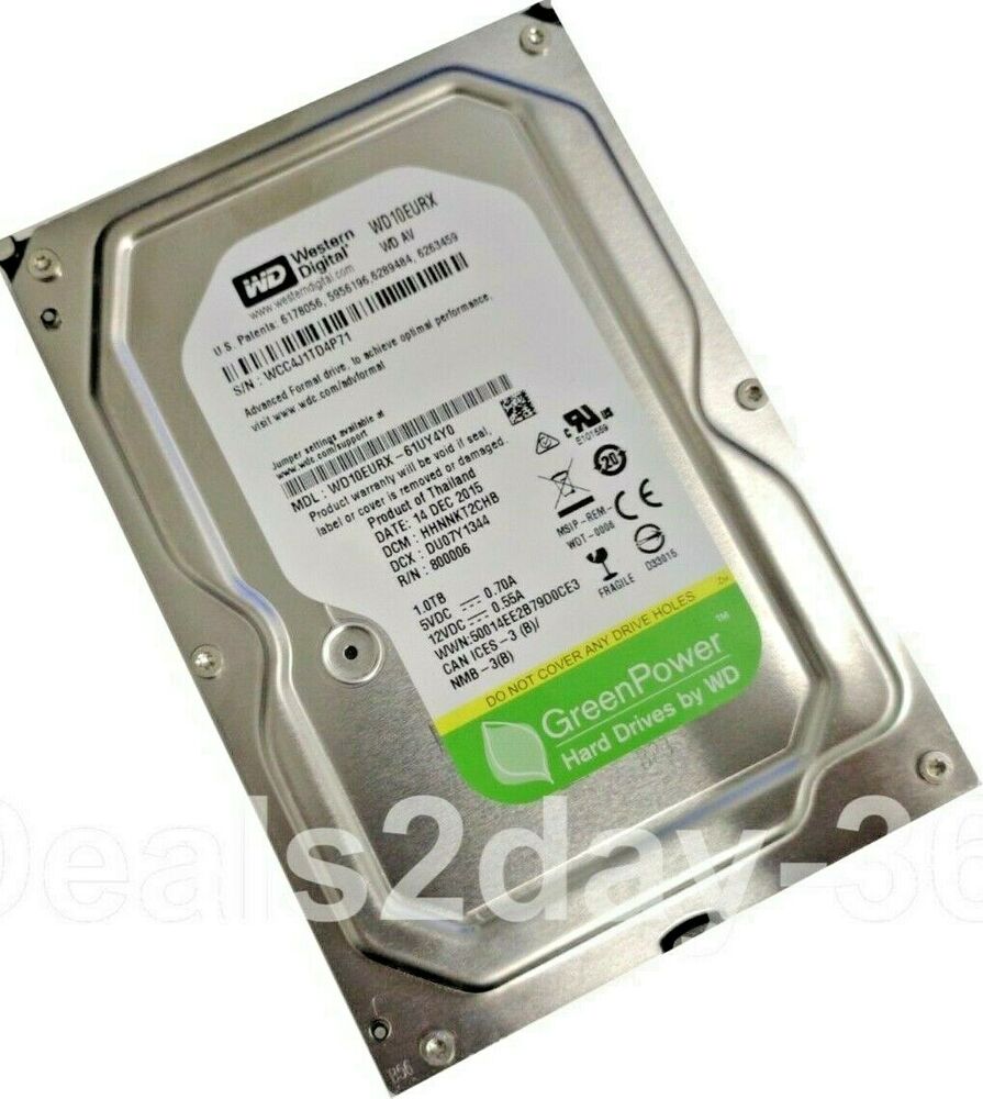 Western Digital WD10EURX 1TB Hard Drive for CCTV DVR and PC