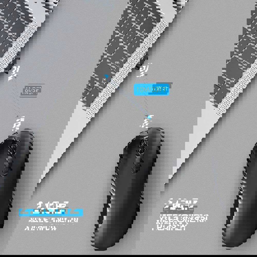 Ergonomic 2.4GHz Wireless Mouse with USB Receiver for Enhanced Laptop Experience