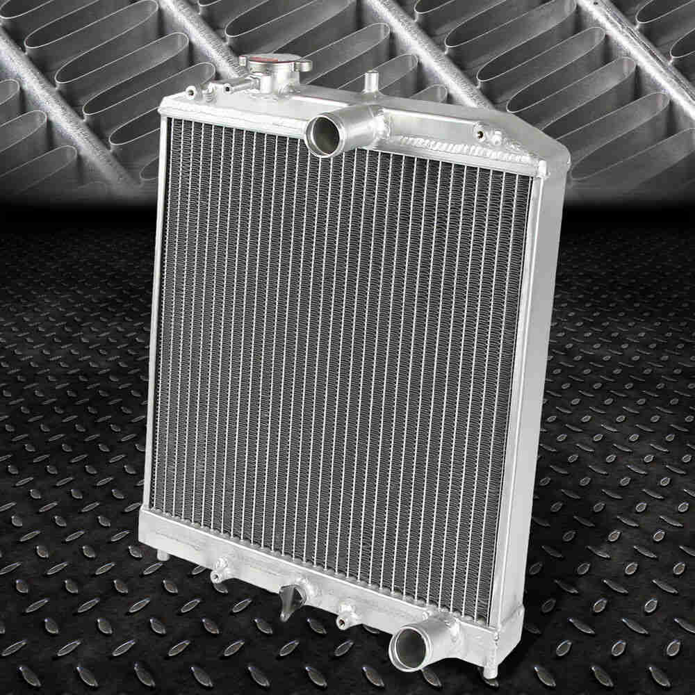 Upgraded 2-Row Aluminum Radiator with Black Fan for 92-00 Honda Civic Del Sol EG EK D16+12