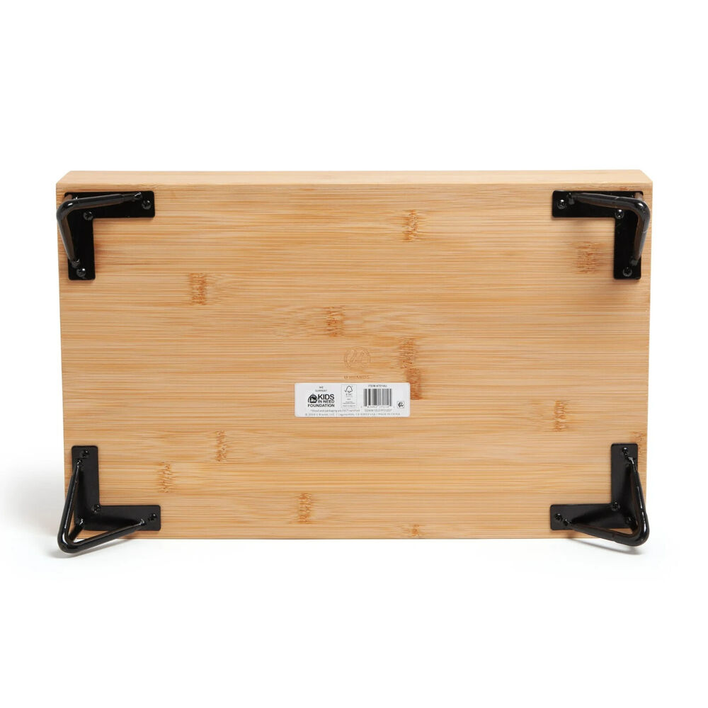 U Brands Verona Bamboo Desk Monitor Stand with Storage