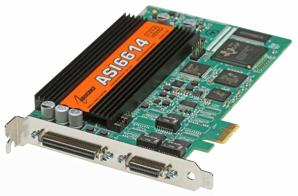AudioScience ASI6614 PCIe AES Digital Sound Card - Balanced Multichannel Audio Solution