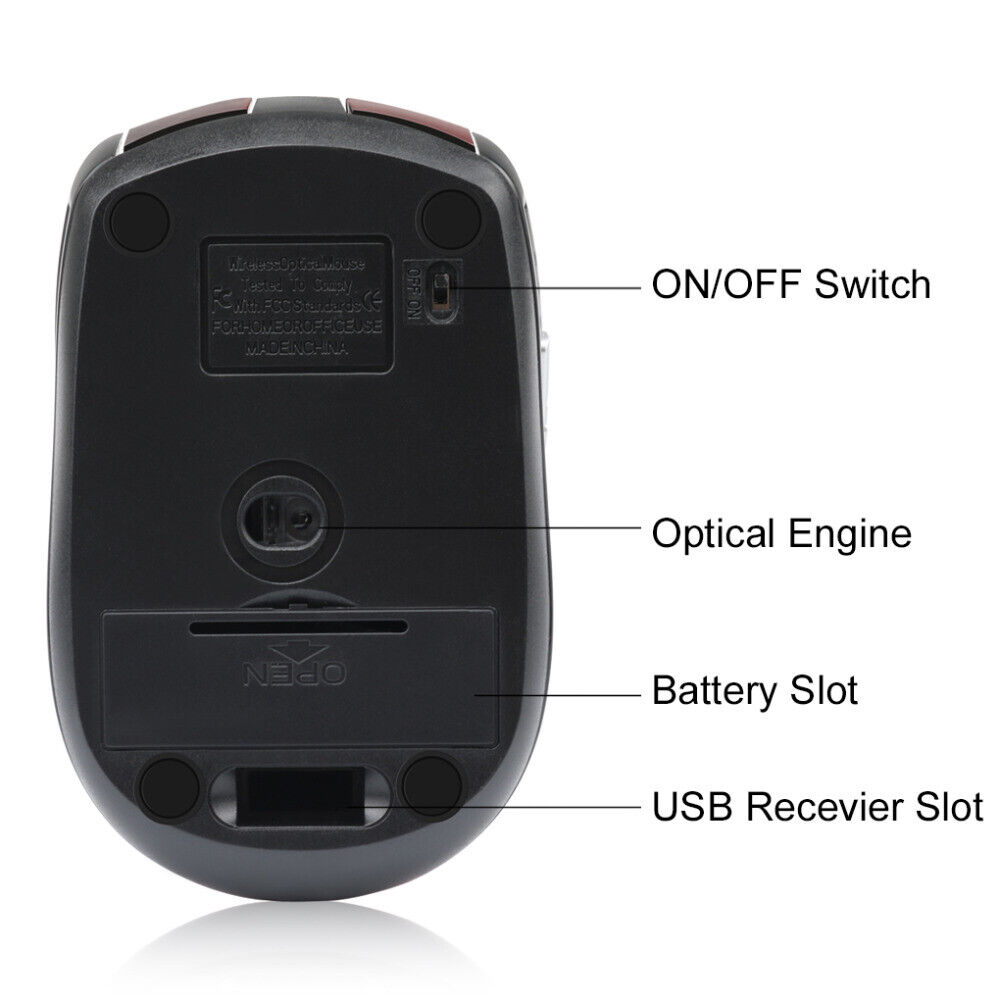 2.4GHz Dual Wireless Optical Mice with USB Receiver